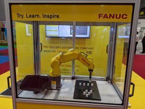 A robotic arm at the Smart Factory Expo